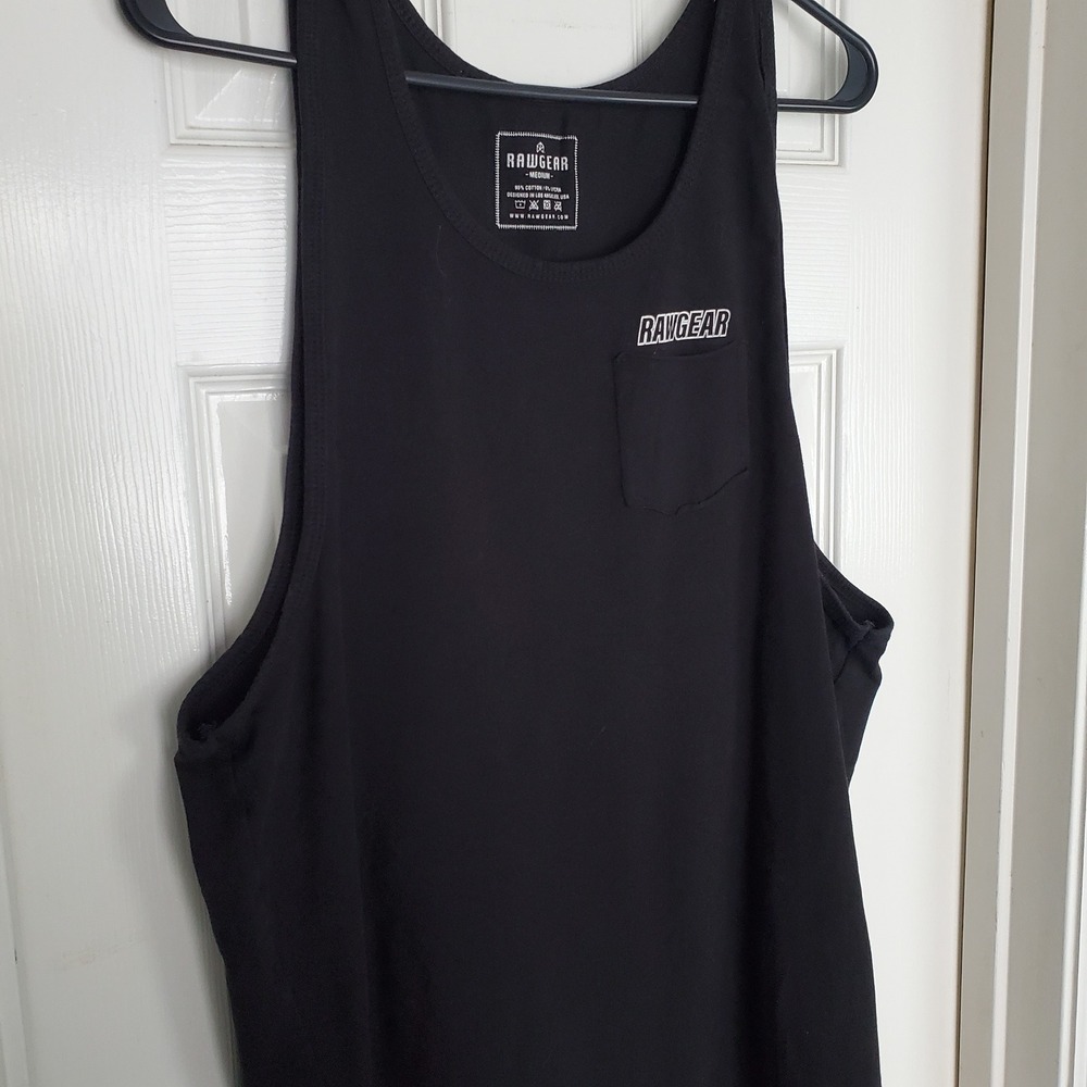 Rawgear Tank Top Black Excellent Graphic‎ Pocket Muscle Tee Medium